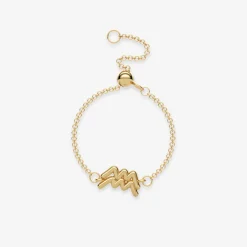 Zodiac - 18Ct Gold, Star Sign Chain Adjuster Ring^The Alkemistry Discount