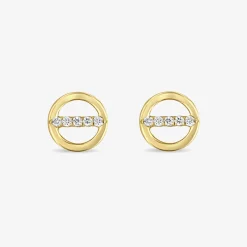 Zoe Chicco 14Ct Yellow Gold And Diamond Centre Bar Earrings (Pair)^The Alkemistry Cheap