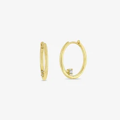 Zoe Chicco 14Ct Yellow Gold And Diamond Inner Hoop Earrings(Single)^The Alkemistry Fashion